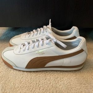 Puma Roma White Brown Gum Mens Size 12 Casual Walking Used